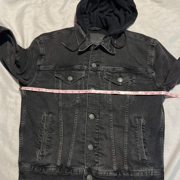 American Eagle AirFlex Thermal Lined Hooded Jean Jacket Sz M - Picture 3 of 8